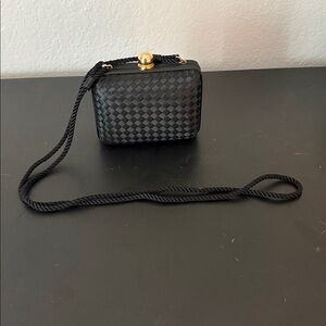 Vintage Neiman Marcus Elegant Black Woven Clutch